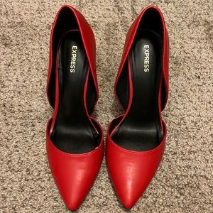 Red Matte Leather Heels